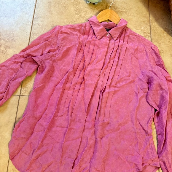 Carole Little St. Tropez  Pink Silk Shirt - Picture 3 of 8